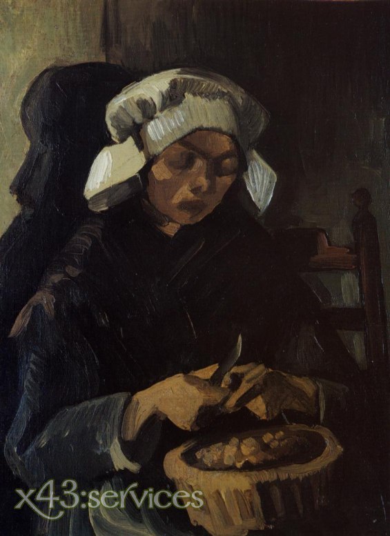Vincent van Gogh - Baeuerin schält Kartoffeln